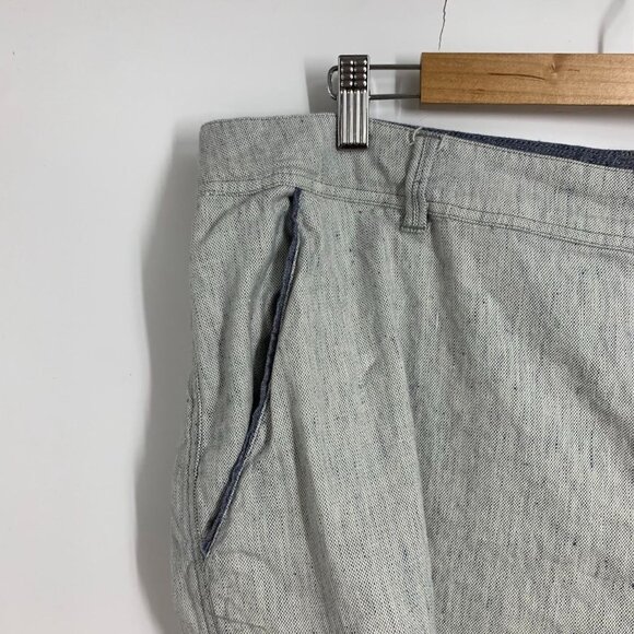 Carbon‎ 2 Cobalt Men's Panache Cotton Linen Blend Flat Front Chino Shorts SZ 38 - Picture 3 of 13
